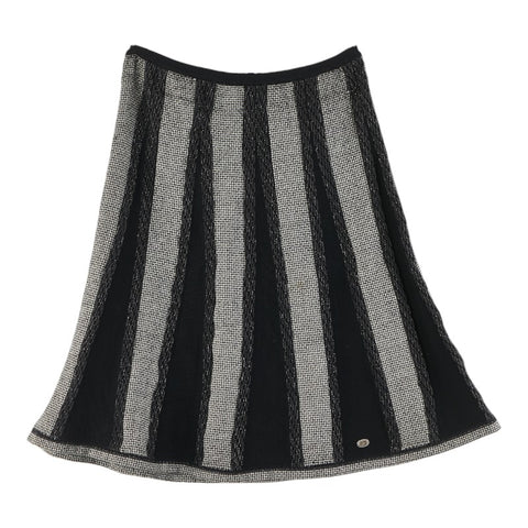シャネル ココマーク フレアスカート ブラック ホワイト レディース CHANEL 【中古】