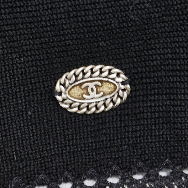 シャネル ココマーク フレアスカート ブラック ホワイト レディース CHANEL 【中古】