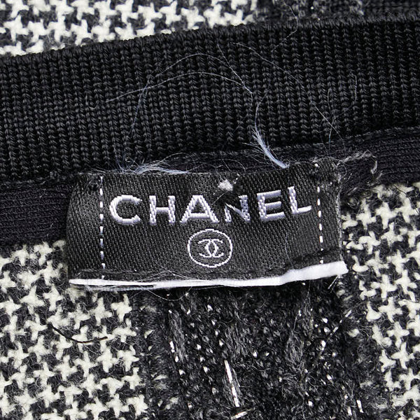 シャネル ココマーク フレアスカート ブラック ホワイト レディース CHANEL 【中古】