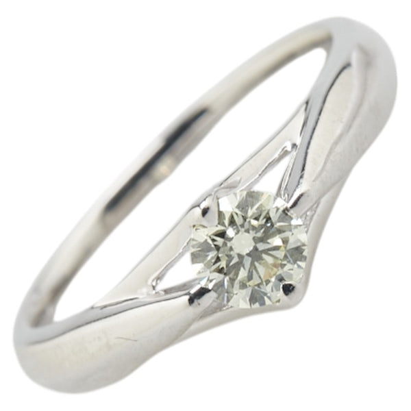 K18WG ホワイトゴールド ダイヤ0.314ct 1P ソリティアリング 指輪 レディース 9号 【中古】