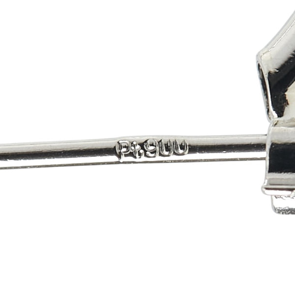 Pt900 プラチナ フープピアス レディース 【中古】