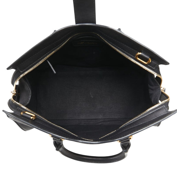 サンローラン カバスシック ミニ ハンドバッグ ブラック レザー レディース SAINT LAURENT 【中古】