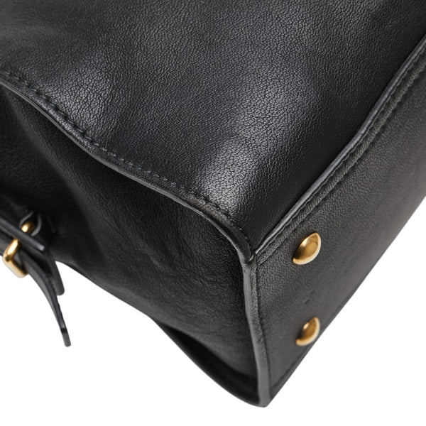 サンローラン カバスシック ミニ ハンドバッグ ブラック レザー レディース SAINT LAURENT 【中古】