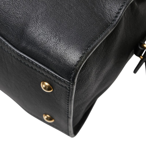 サンローラン カバスシック ミニ ハンドバッグ ブラック レザー レディース SAINT LAURENT 【中古】