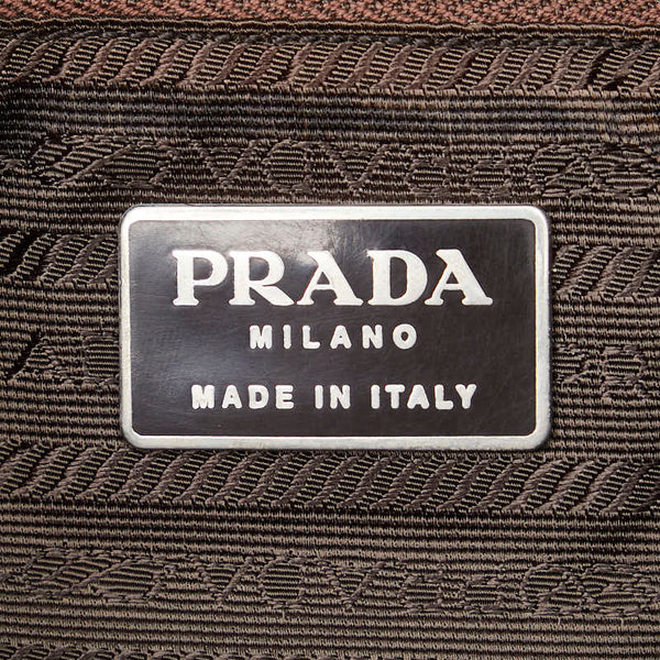 プラダ 三角ロゴプレート リュック バックパック カーキグリーン ナイロン レザー レディース PRADA 【中古】