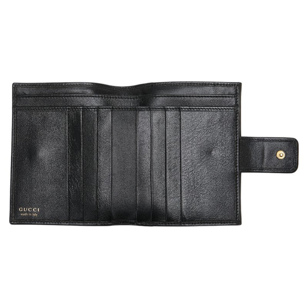 グッチ バンブー 二つ折り財布 035 0959 1866 0 ブラック レザー レディース GUCCI 【中古】