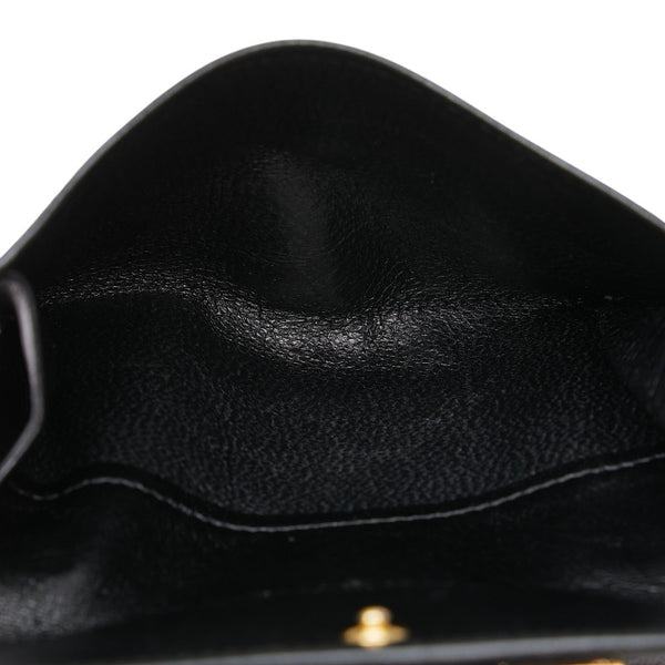 グッチ バンブー 二つ折り財布 035 0959 1866 0 ブラック レザー レディース GUCCI 【中古】