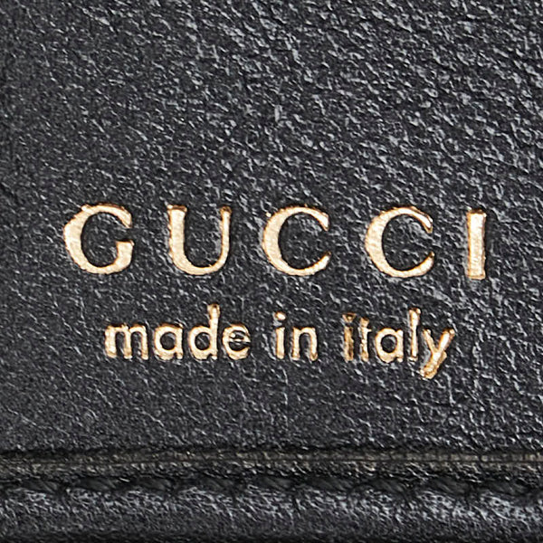 グッチ バンブー 二つ折り財布 035 0959 1866 0 ブラック レザー レディース GUCCI 【中古】
