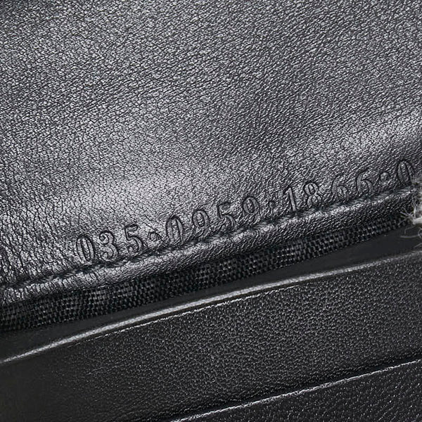 グッチ バンブー 二つ折り財布 035 0959 1866 0 ブラック レザー レディース GUCCI 【中古】