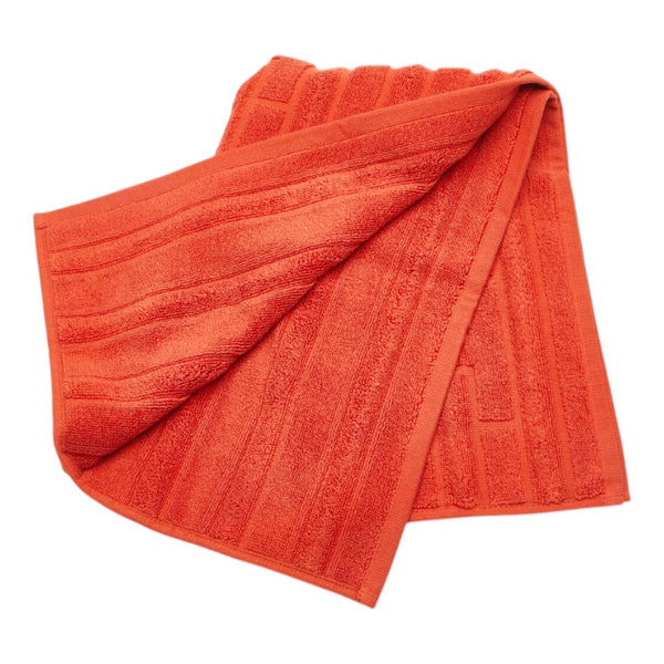 エルメス ラビリンス ハンドタオル ハンカチ オレンジ コットン レディース HERMES 【中古】