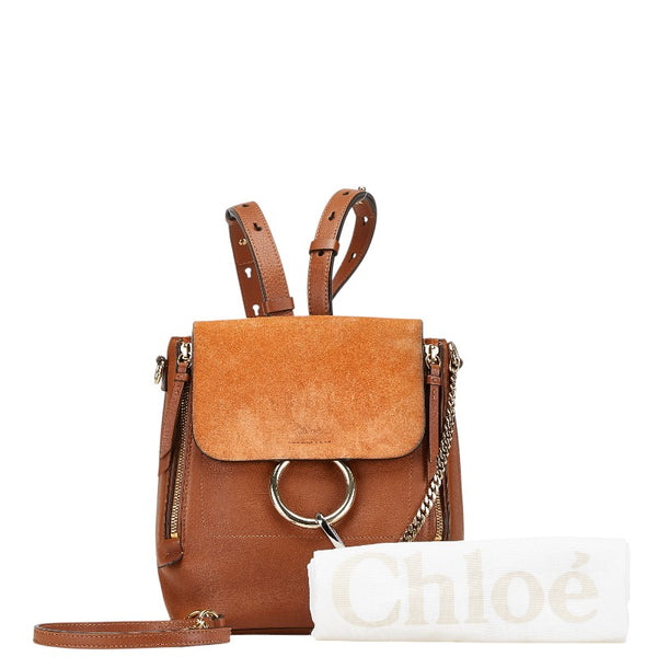 クロエ フェイ リュック バックパック ショルダーバッグ 2WAY ブラウン レザー スエード レディース Chloe 【中古】