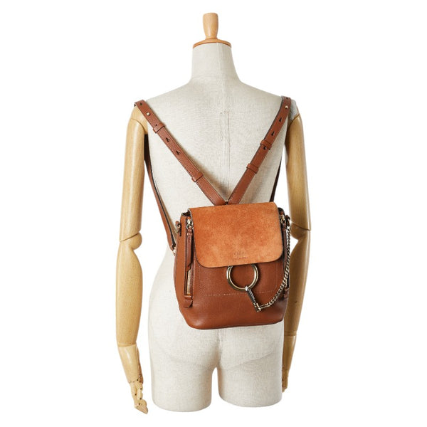 クロエ フェイ リュック バックパック ショルダーバッグ 2WAY ブラウン レザー スエード レディース Chloe 【中古】