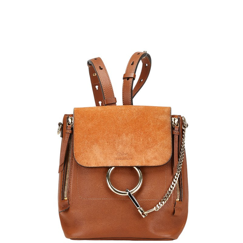 クロエ フェイ リュック バックパック ショルダーバッグ 2WAY ブラウン レザー スエード レディース Chloe 【中古】