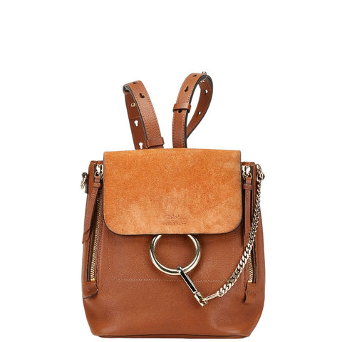 クロエ フェイ リュック バックパック ショルダーバッグ 2WAY ブラウン レザー スエード レディース Chloe 【中古】