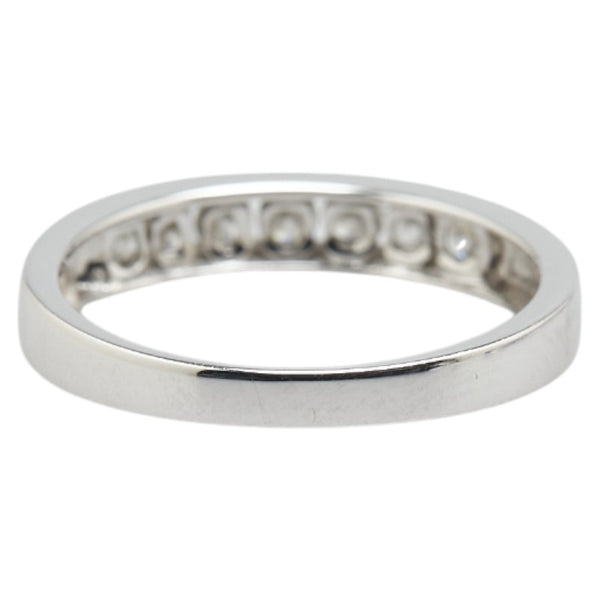 K18WG ホワイトゴールド ダイヤ0.20ct 一文字 リング 指輪 レディース 7号 【中古】