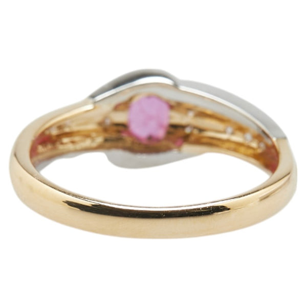 K18YG イエローゴールド Pt900 プラチナ コンビ ルビー0.45ct ダイヤ0.06ct リング 指輪 レディース 11.5号 【中古】