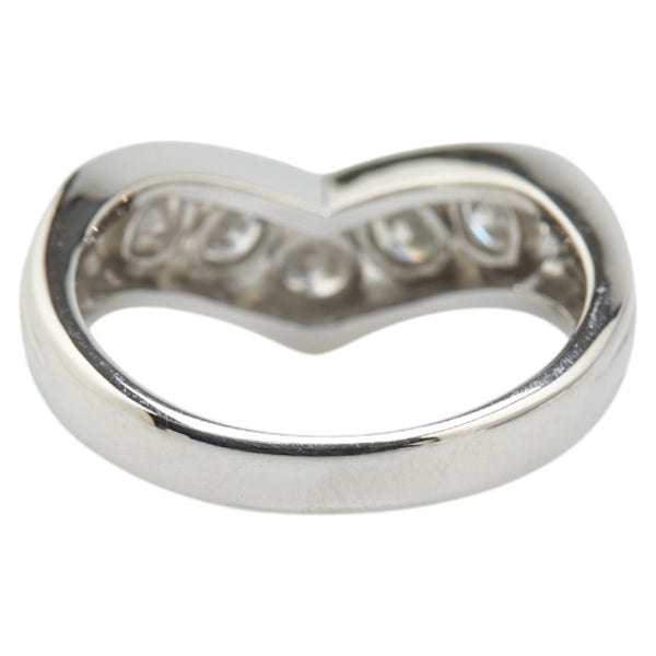 Pt900 プラチナ ダイヤ1.00ct V字 リング 指輪 レディース 11.5号 【中古】