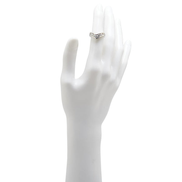 Pt900 プラチナ ダイヤ1.00ct V字 リング 指輪 レディース 11.5号 【中古】