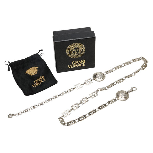 ヴェルサーチェ メデューサ チェーン ベルト シルバー メタル レディース VERSACE 【中古】