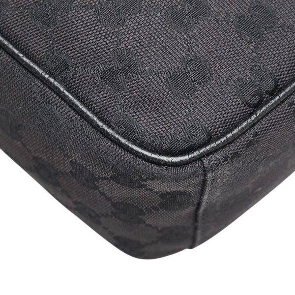 グッチ GGキャンバス 斜め掛け ショルダーバッグ 122759 ブラック キャンバス レザー レディース GUCCI 【中古】