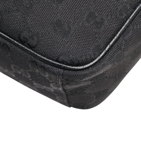 グッチ GGキャンバス 斜め掛け ショルダーバッグ 122759 ブラック キャンバス レザー レディース GUCCI 【中古】