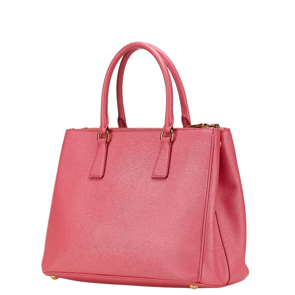 プラダ 三角ロゴプレート ハンドバッグ ショルダーバッグ 2WAY 1BA274 ピンク サフィアーノ レザー レディース PRADA 【中古】