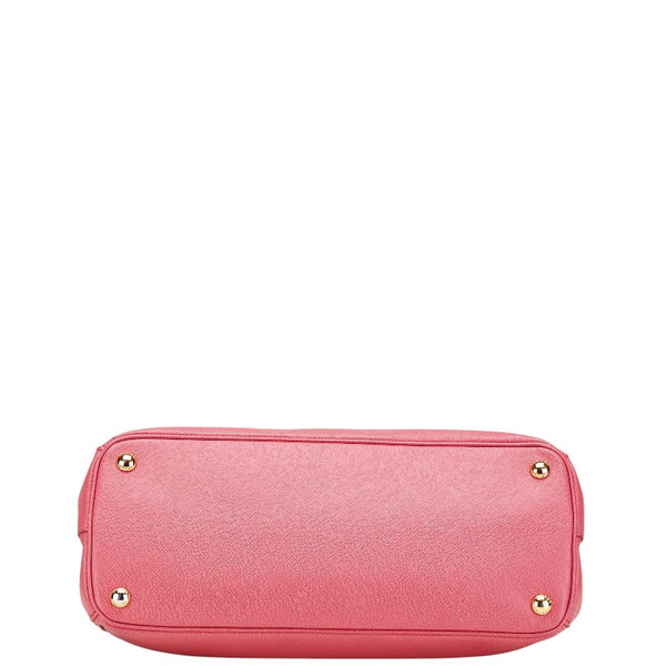 プラダ 三角ロゴプレート ハンドバッグ ショルダーバッグ 2WAY 1BA274 ピンク サフィアーノ レザー レディース PRADA 【中古】