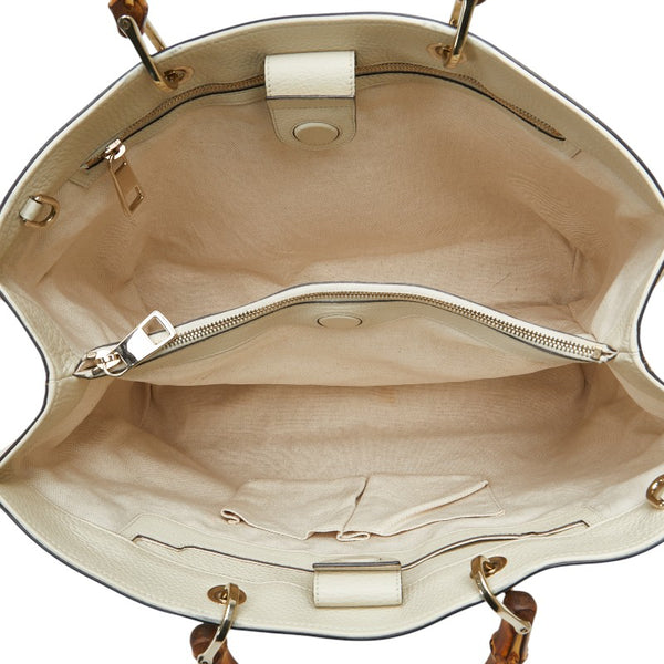 グッチ バンブー ハンドバッグ ショルダーバッグ 2WAY 323658 ベージュ ブラウン レザー レディース GUCCI 【中古】