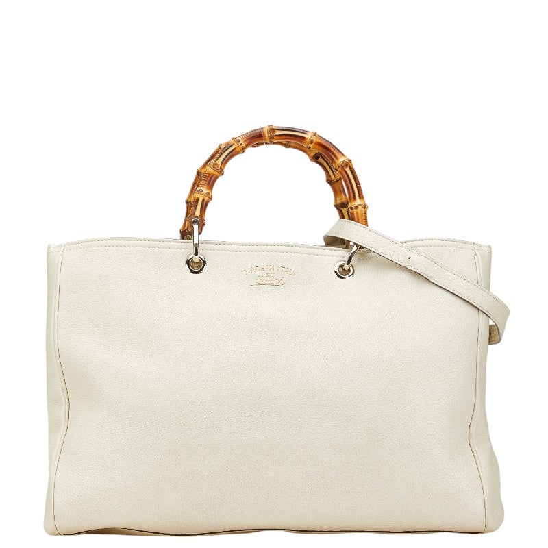 グッチ バンブー ハンドバッグ ショルダーバッグ 2WAY 323658 ベージュ ブラウン レザー レディース GUCCI 【中古】
