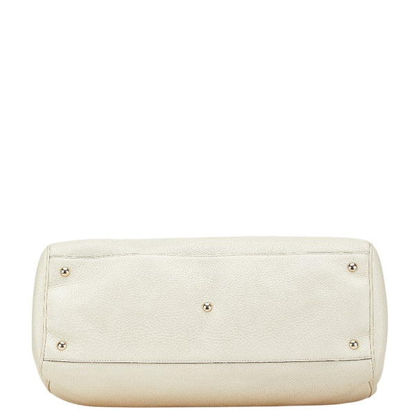 グッチ バンブー ハンドバッグ ショルダーバッグ 2WAY 323658 ベージュ ブラウン レザー レディース GUCCI 【中古】