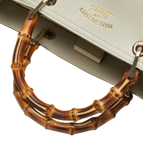 グッチ バンブー ハンドバッグ ショルダーバッグ 2WAY 323658 ベージュ ブラウン レザー レディース GUCCI 【中古】