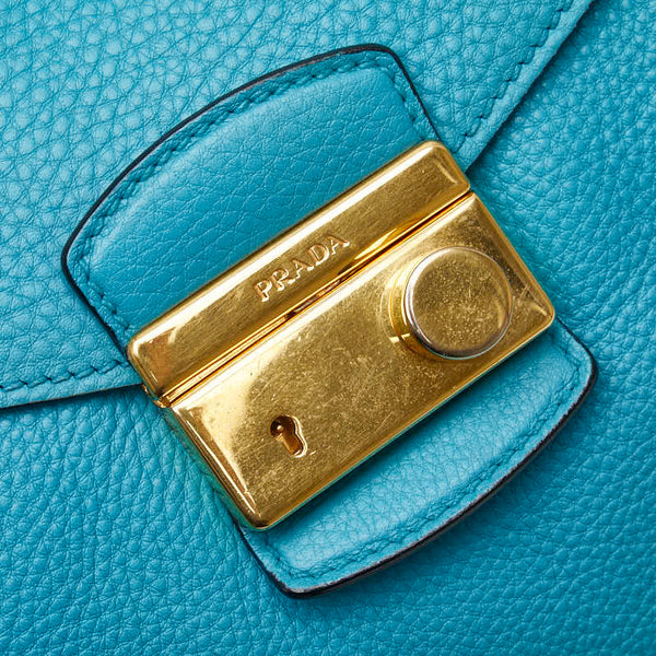 プラダ ハンドバッグ ショルダーバッグ 2WAY ブルー レザー レディース PRADA 【中古】