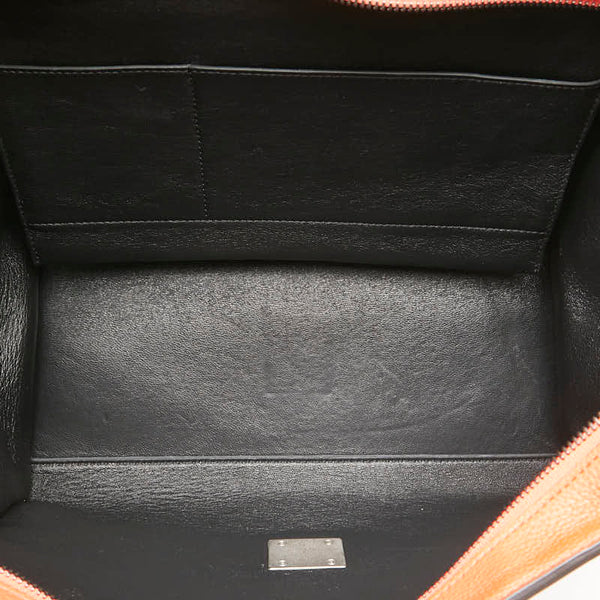 セリーヌ トラペース ハンドバッグ ショルダーバッグ 2WAY オレンジ レザー スエード レディース CELINE 【中古】