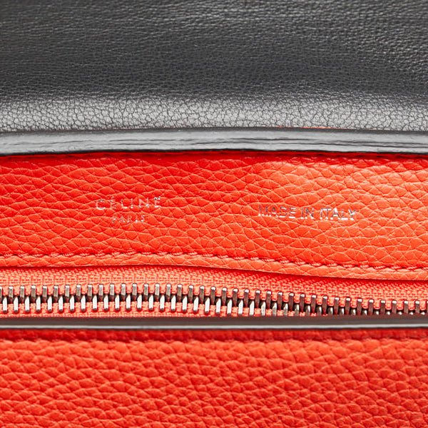 セリーヌ トラペース ハンドバッグ ショルダーバッグ 2WAY オレンジ レザー スエード レディース CELINE 【中古】