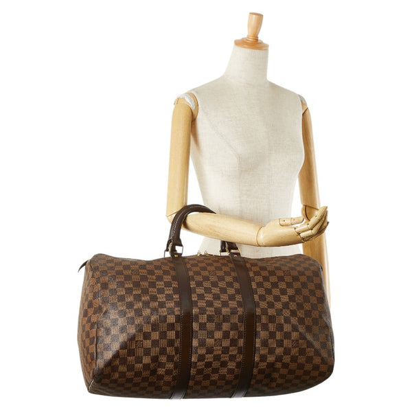 ルイ ヴィトン ダミエ キーポル50 ボストンバッグ トラベルバッグ N41427 ブラウン PVC レザー レディース LOUIS VUITTON 【中古】