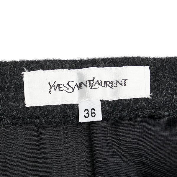 サンローラン スカートサイズ：36 グレー ウール レディース SAINT LAURENT 【中古】