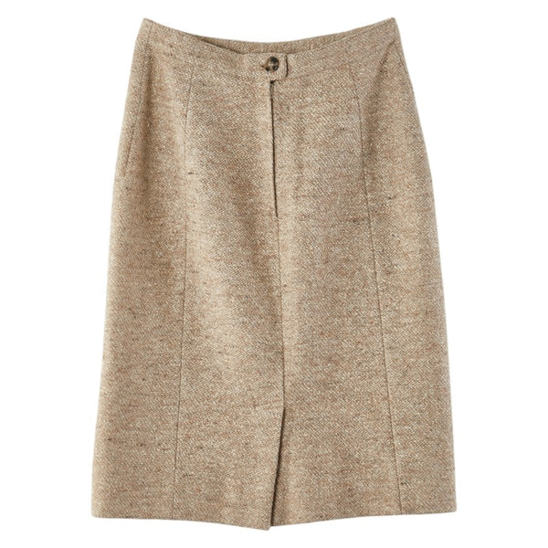サルヴァトーレフェラガモ スカート サイズ：42 ブラウン ウール アルパカ レディース Salvatore Ferragamo 【中古】