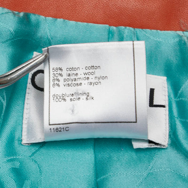 シャネル ジップアップジャケット ツイード サイズ：38 エメラルドグリーン コットン レーヨン レディース CHANEL 【中古】