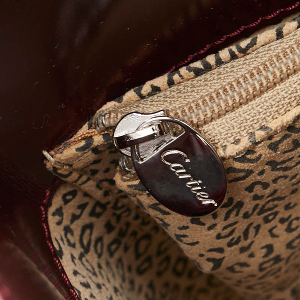 カルティエ パンテール ハンドバッグ ワンショルダーバッグ ワインレッド ボルドー レザー レディース CARTIER 【中古】