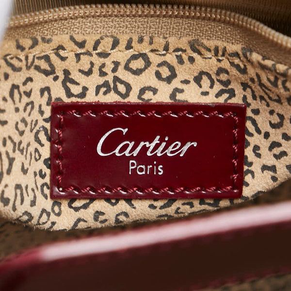 カルティエ パンテール ハンドバッグ ワンショルダーバッグ ワインレッド ボルドー レザー レディース CARTIER 【中古】
