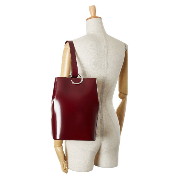 カルティエ パンテール ハンドバッグ ワンショルダーバッグ ワインレッド ボルドー レザー レディース CARTIER 【中古】