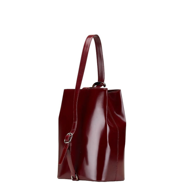 カルティエ パンテール ハンドバッグ ワンショルダーバッグ ワインレッド ボルドー レザー レディース CARTIER 【中古】