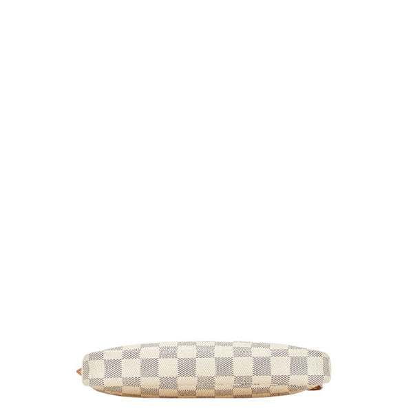 ルイ ヴィトン ダミエ アズール ポシェット アクセソワール アクセサリーポーチ N51986 ホワイト PVC レザー レディース LOUIS VUITTON 【中古】