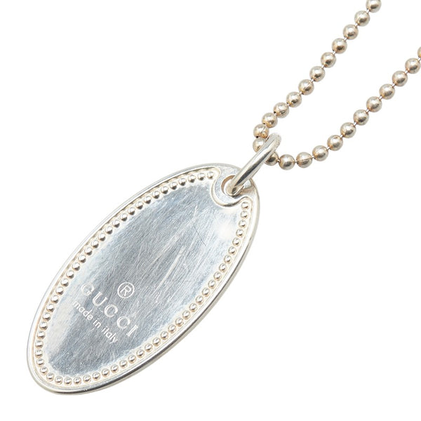 グッチ オーバルプレート ネックレス ボールチェーン SV925 シルバー レディース GUCCI 【中古】