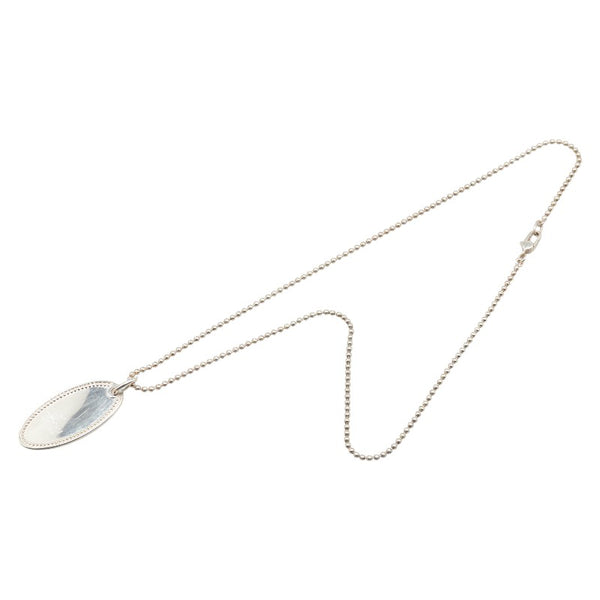 グッチ オーバルプレート ネックレス ボールチェーン SV925 シルバー レディース GUCCI 【中古】