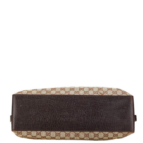 グッチ GGキャンバス ハンドバッグ トートバッグ 106251 ブラウン キャンバス レザー レディース GUCCI 【中古】