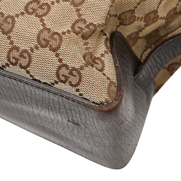 グッチ GGキャンバス ハンドバッグ トートバッグ 106251 ブラウン キャンバス レザー レディース GUCCI 【中古】