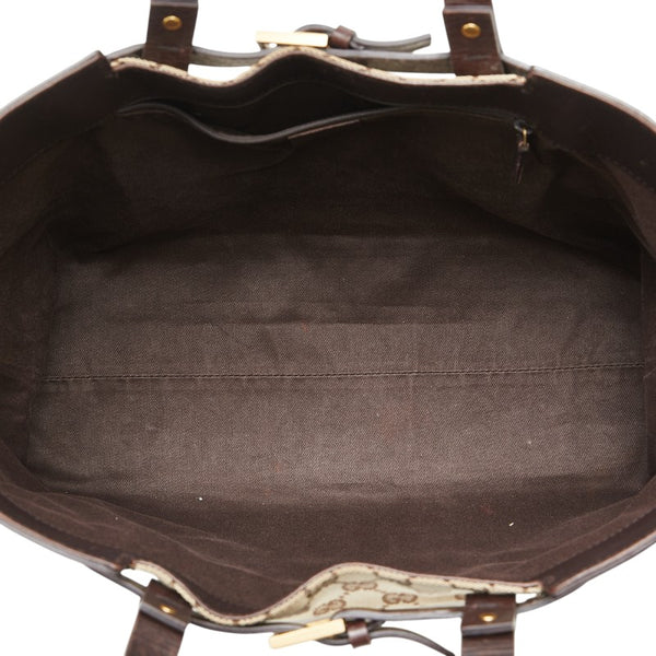 グッチ GGキャンバス ハンドバッグ トートバッグ 106251 ブラウン キャンバス レザー レディース GUCCI 【中古】