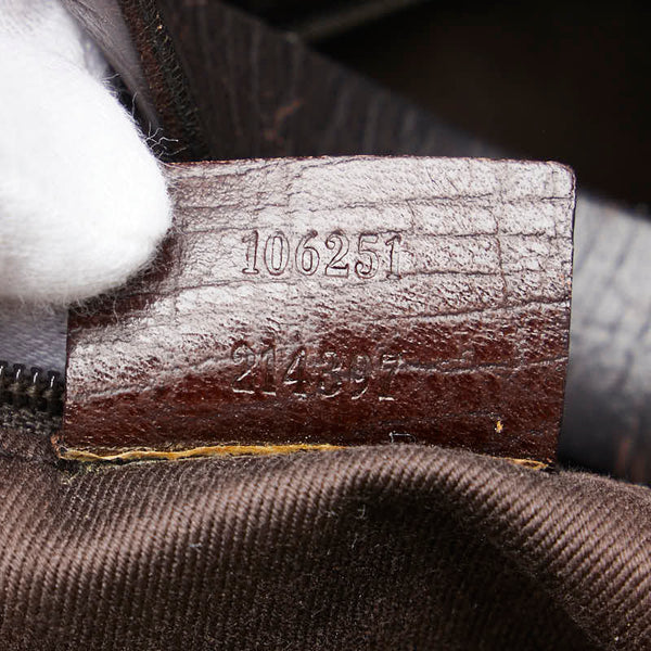 グッチ GGキャンバス ハンドバッグ トートバッグ 106251 ブラウン キャンバス レザー レディース GUCCI 【中古】