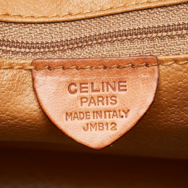 セリーヌ マカダム ハンドバッグ ブラウン PVC レザー レディース CELINE 【中古】